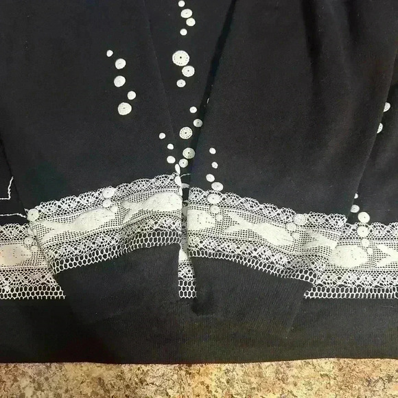 Vintage Active Elements Womens Sweater Cat And Fish Pattern XL Black And White - Picture 12 of 16